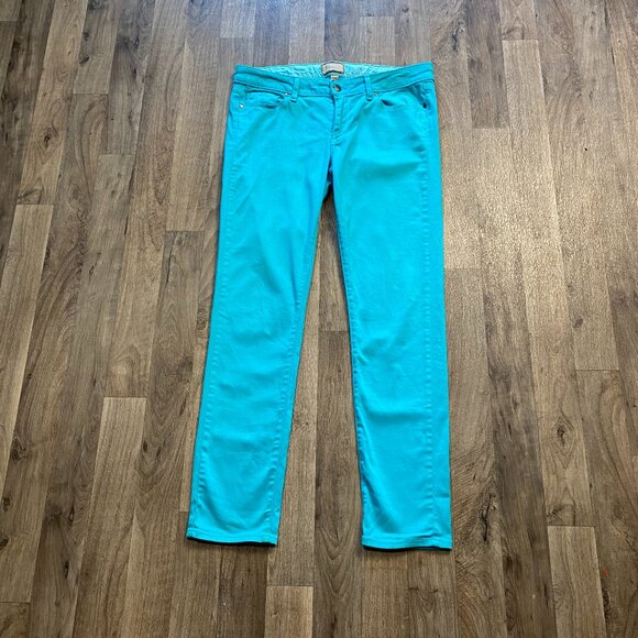 Paige Peg Skinny Bright Blue Denim Jeans Size 30 - Picture 1 of 8